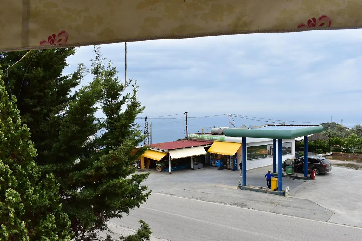 Ionian coastline glimpsed from the terrace